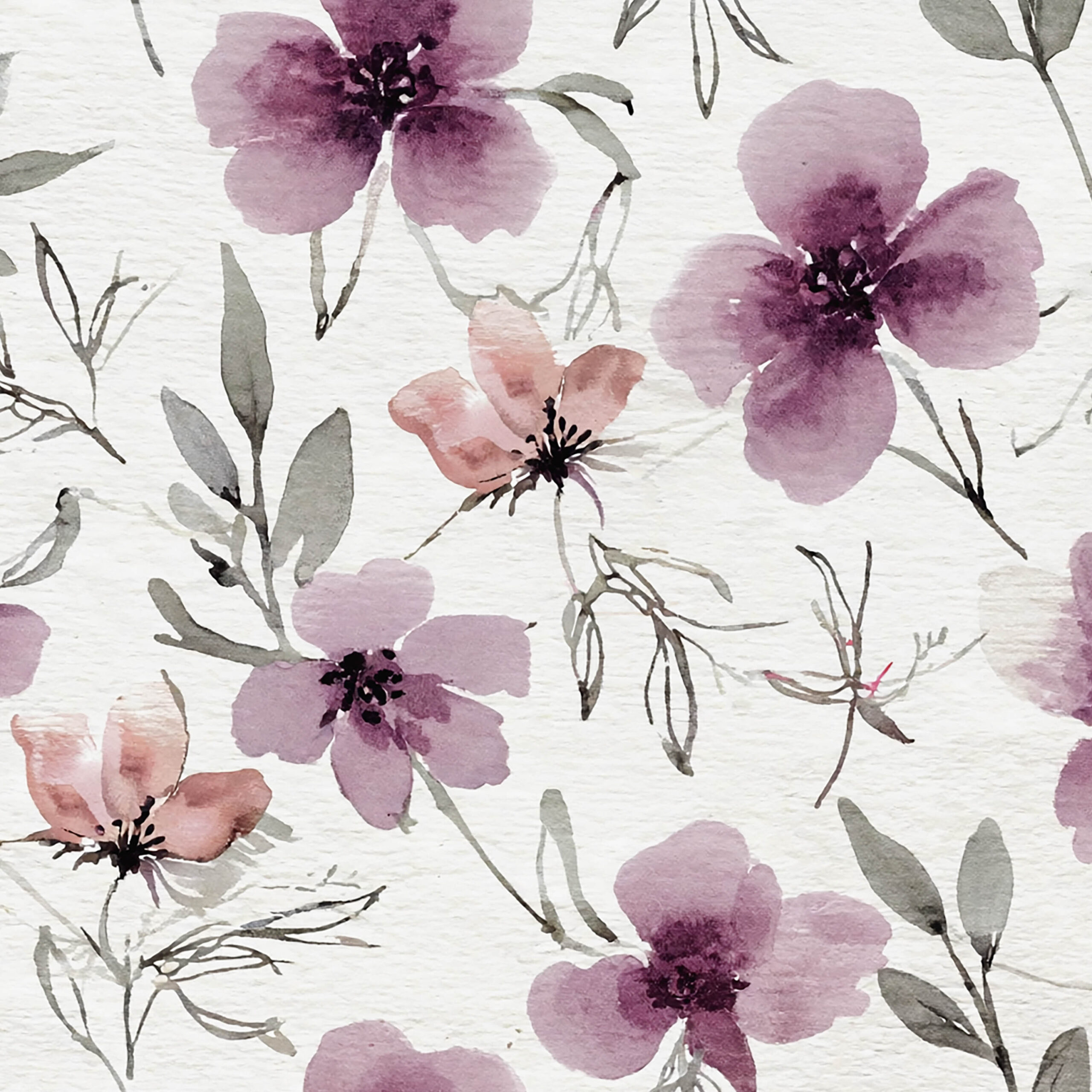 やさしい水彩フラワーのナチュラルなボタニカル背景素材