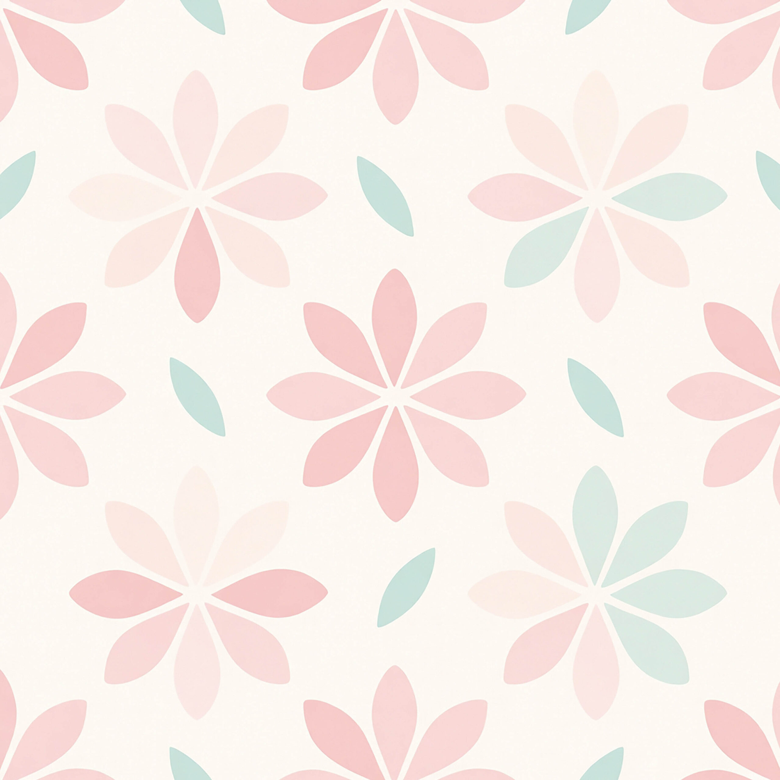 やさしい花びらのフラワーパターン背景｜淡いパステルカラーの花柄デザイン