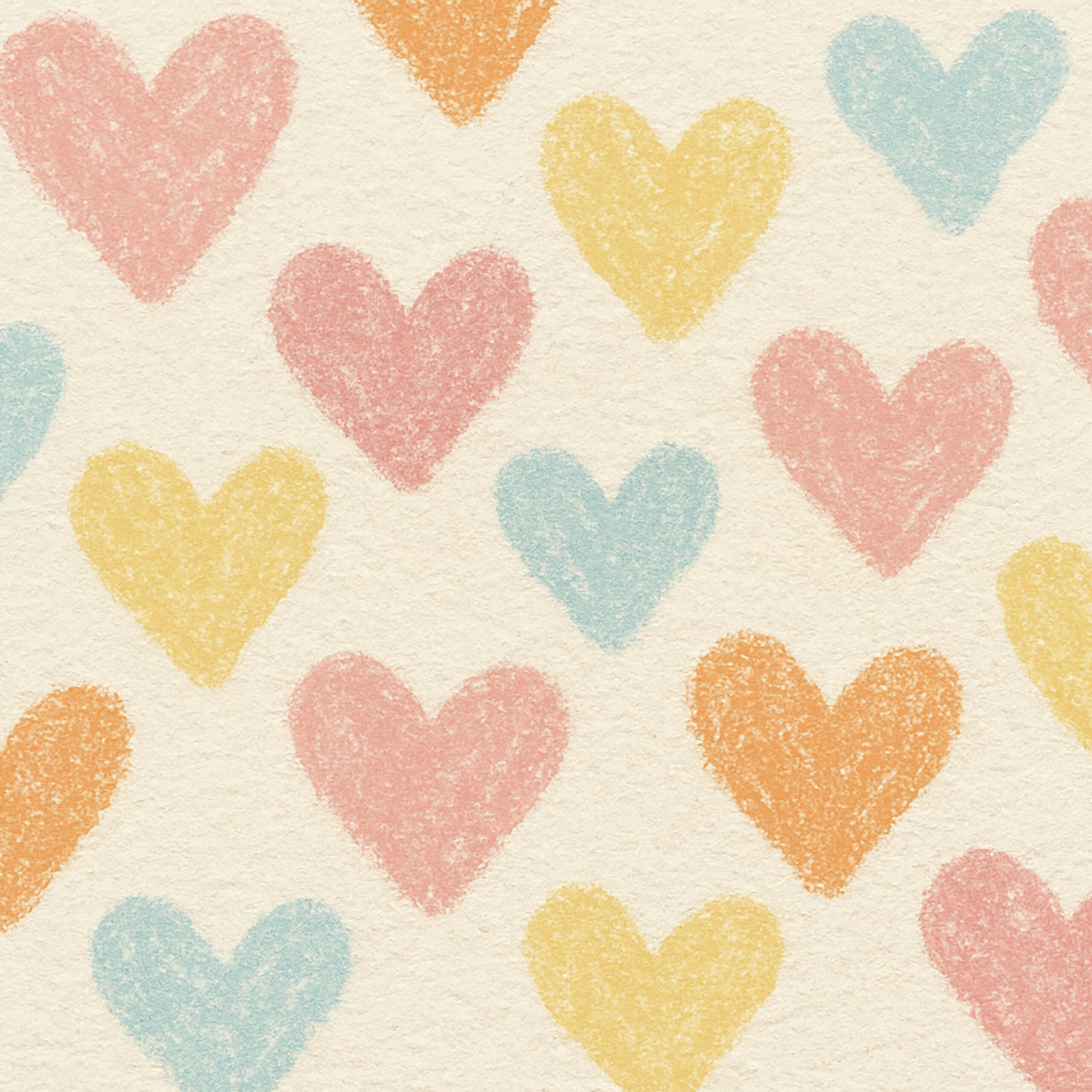 やわらかな手描きハートパターンの背景素材