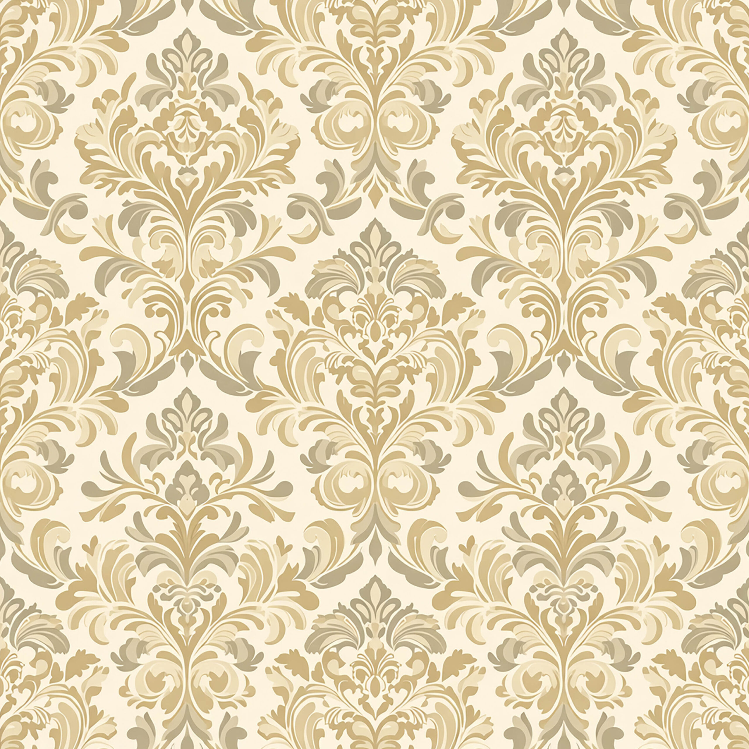 クラシックなダマスク装飾模様のアンティークゴールド背景素材
