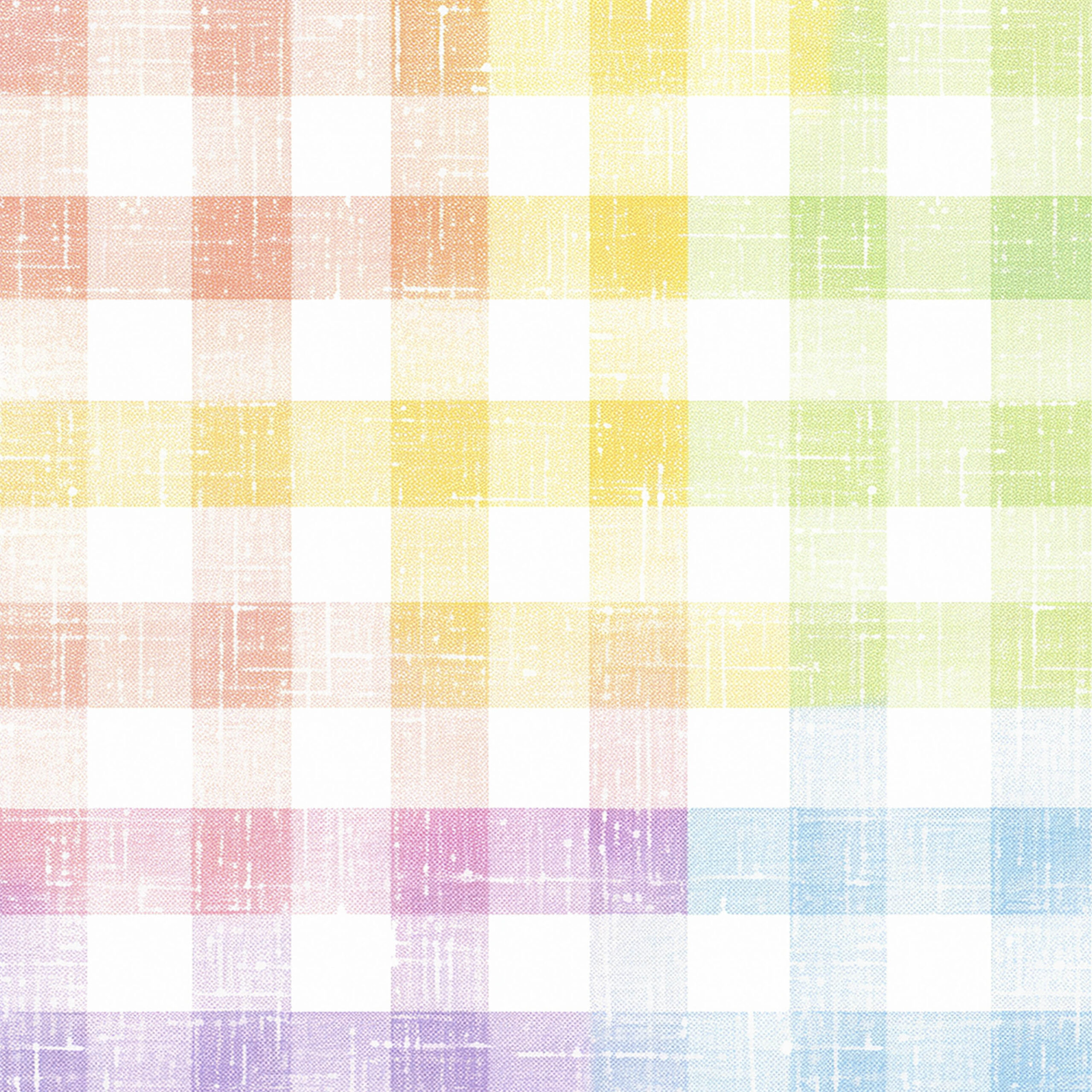淡いパステルカラーが格子状に重なるナチュラル質感のチェック背景素材