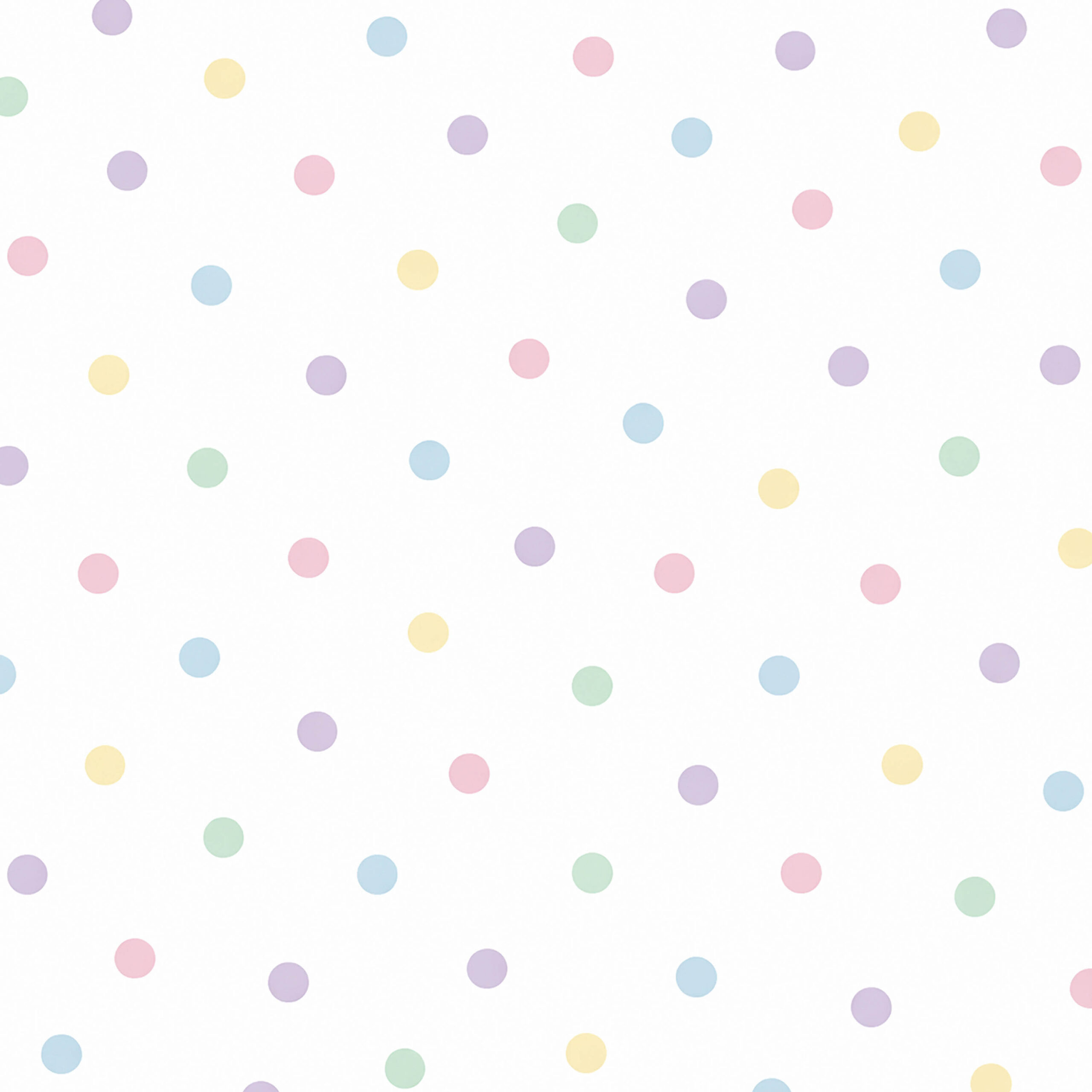 淡いパステルカラーの水玉がランダムに配置されたやわらかポップなドット背景テクスチャ