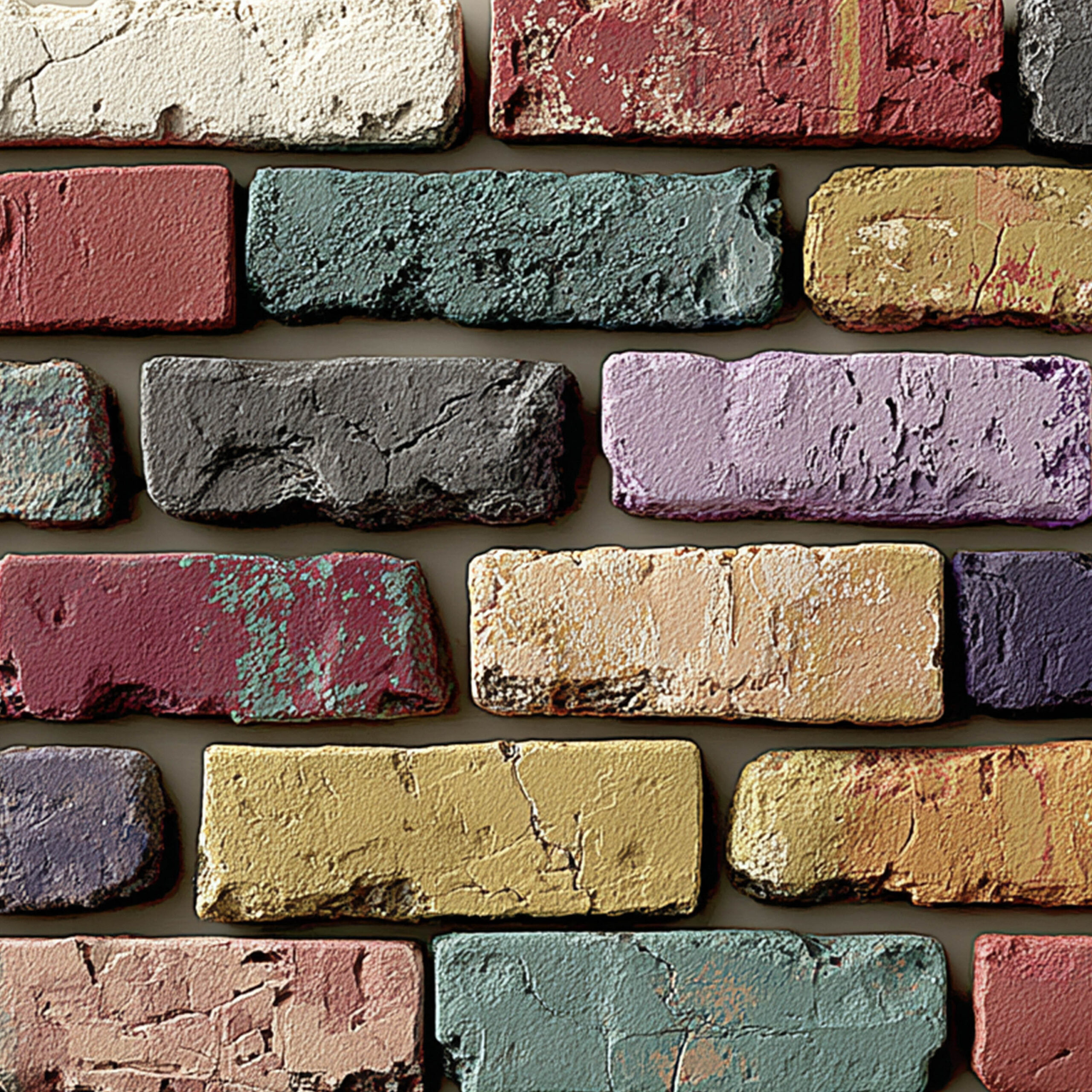 カラフルなヴィンテージレンガのテクスチャ背景